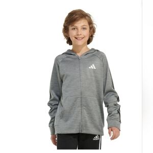 Adidas Kids Light Gray Full-Zip Hoodie